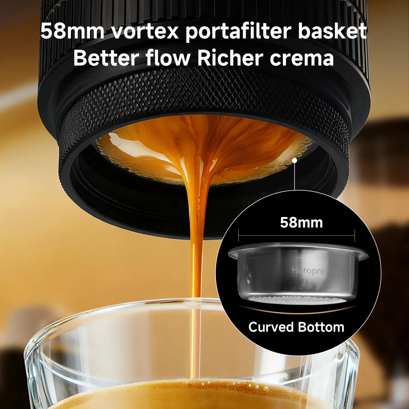 Portabel espressomaskin 20-Bar 58mm