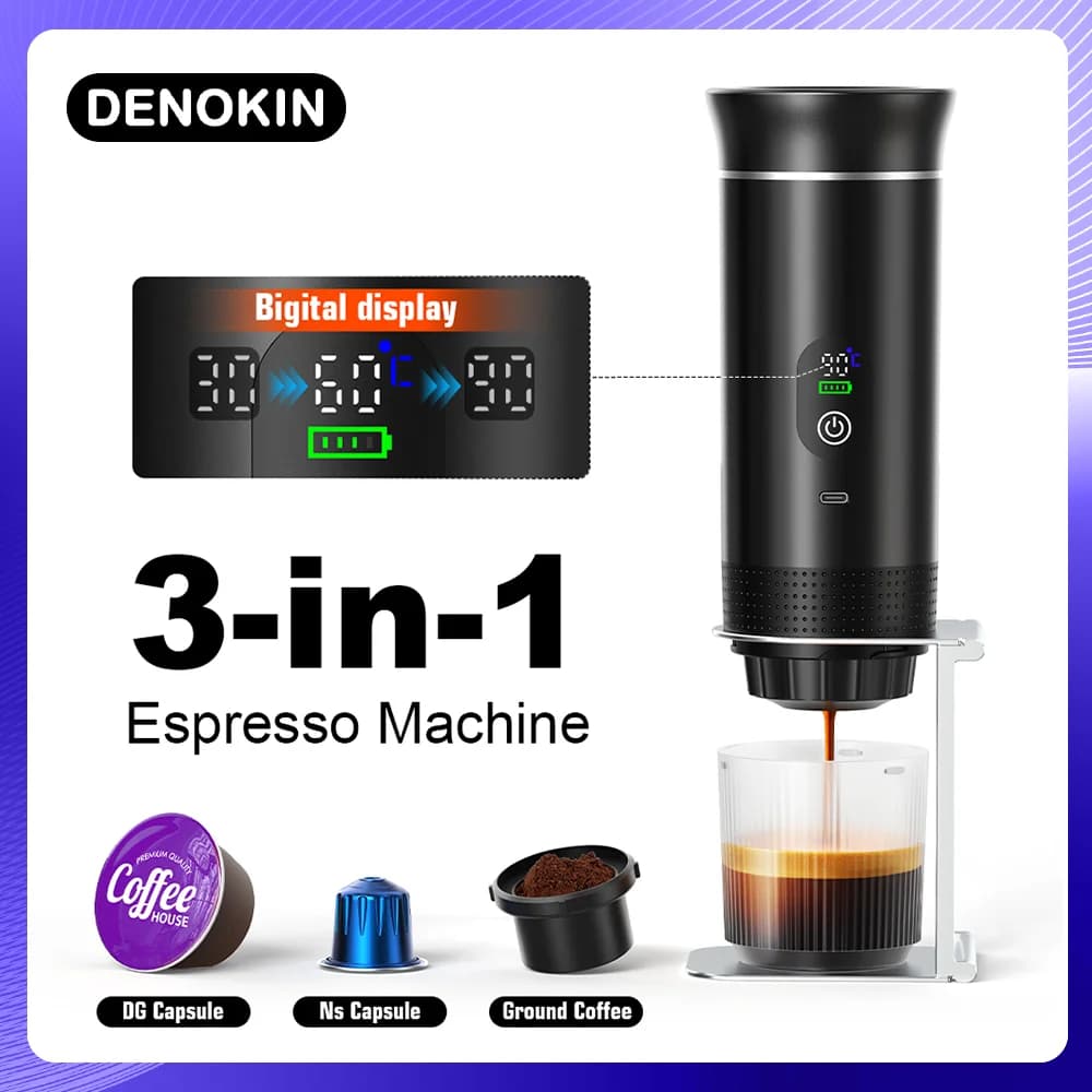 Bärbar espressokaffemaskin 3-i-1