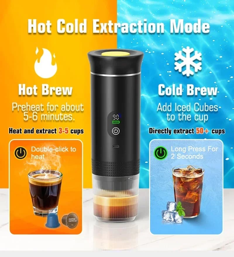Bärbar espressokaffemaskin 3-i-1