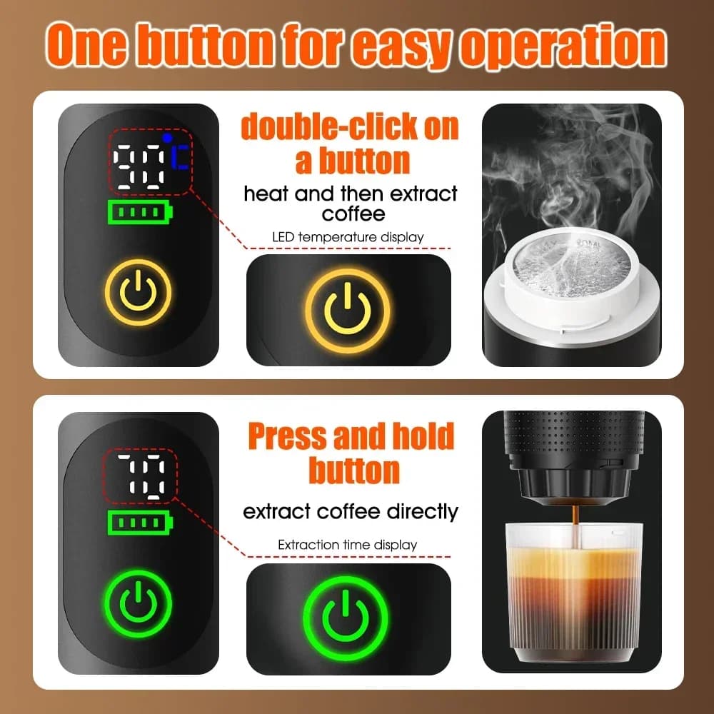 Bärbar espressokaffemaskin 3-i-1