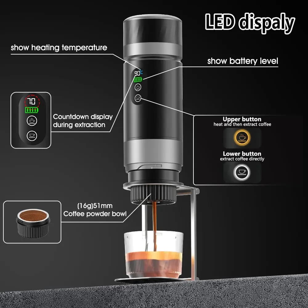 Bärbar espressokaffemaskin 3-i-1