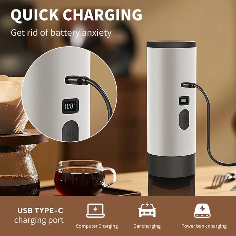 Portabel elektrisk kaffebryggare 7800mAh