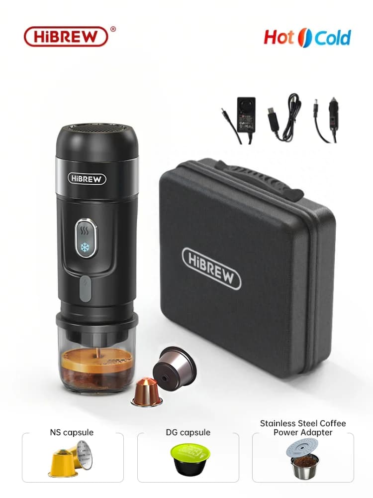Bärbar kaffemaskin för kapsel- och malet kaffe