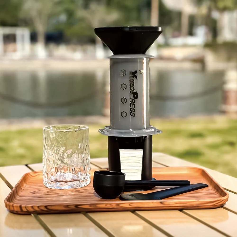 Portabel fransk press kaffebryggare