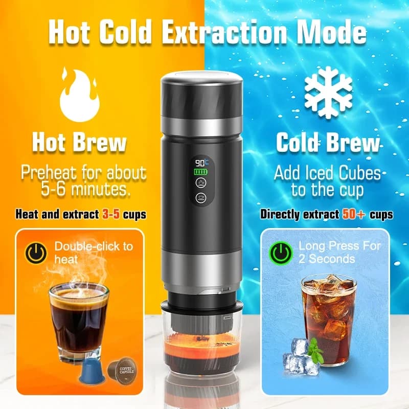 Bärbar espressokaffemaskin 3-i-1