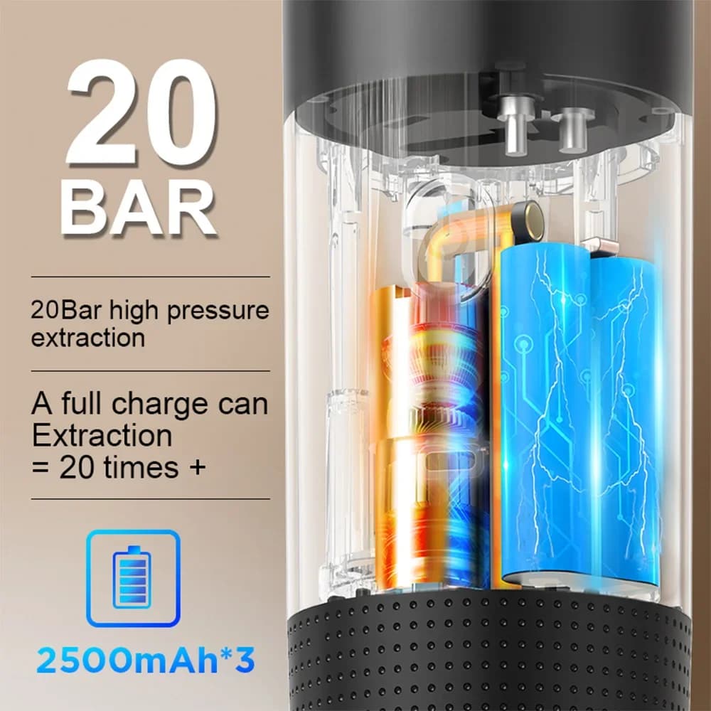 Bärbar 3-i-1 espressokaffemaskin